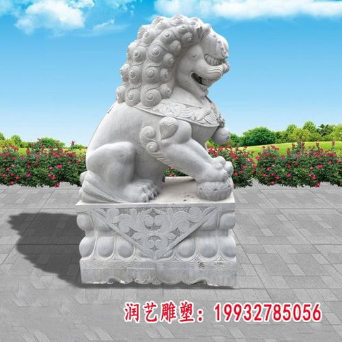天然石雕狮子 乌海狮子青石雕塑图片 润艺雕塑